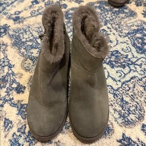 UGG Charcoal Ankle Booties with Plush Lining